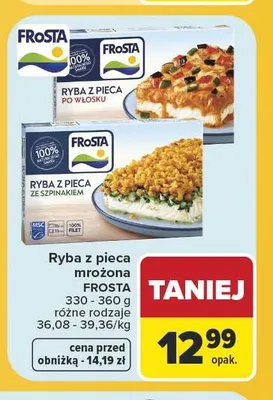 Ryba z pieca ze szpinakiem Frosta promocja w Carrefour