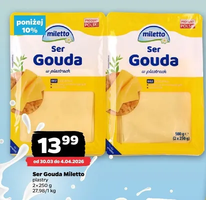 Ser Gouda w plastrach promocja w Netto