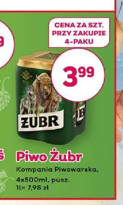 Piwo Żubr 4-pak promocja w Bliski
