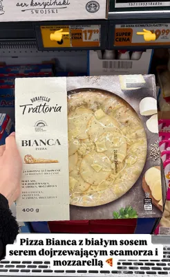Pizza Bianca z białym sosem serem dojrzewającym scamorza i mozzarellą promocja w Biedronka