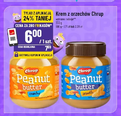 Krem z orzechów Chrup Peanut Butter Crunchy promocja w POLOmarket