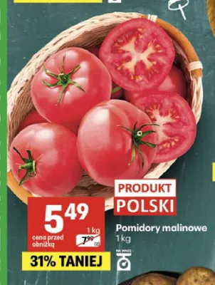 Pomidory malinowe polskie promocja w Delikatesy Centrum