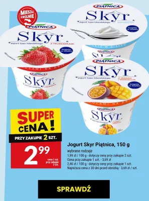 Jogurt Skyr z mango i marakują Piątnica promocja w Twój Market