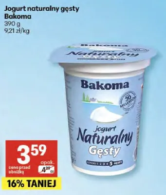 Jogurt naturalny gęsty promocja w Delikatesy Centrum