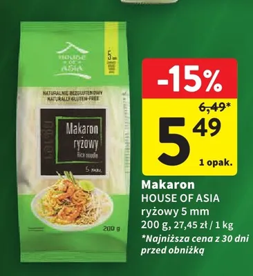 Makaron ryżowy 5 mm House of Asia promocja w Intermarche