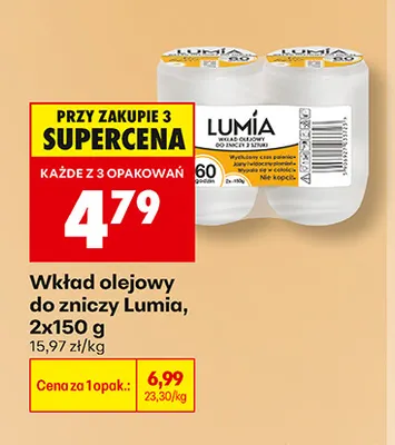 Wkład olejowy do zniczy Lumia 2-pak promocja w Biedronka