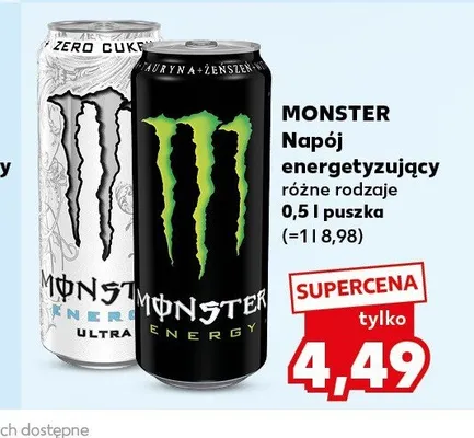 Napój energetyzujący Monster Energy promocja w Kaufland