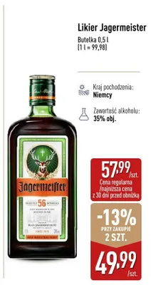 Likier Jagermeister promocja w Aldi