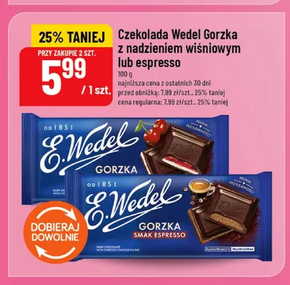 Czekolada E.Wedel Gorzka smak espresso promocja w POLOmarket