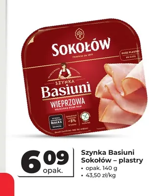Szynka Basiuni w plastrach Sokołów promocja w Odido