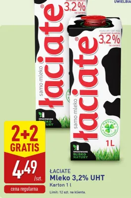 Mleko 3,2% UHT promocja w Aldi