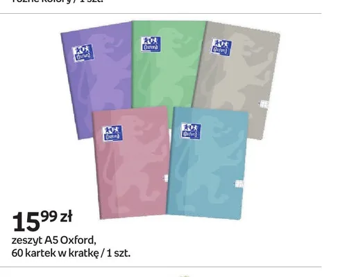 Zeszyt A5 Oxford 60 kartek w kratkę promocja w Empik