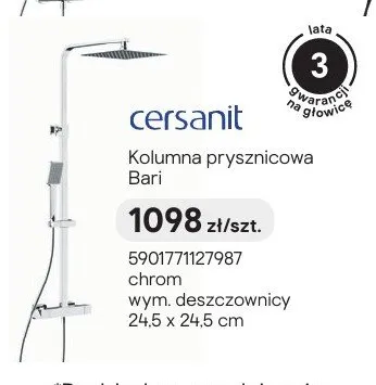 Kolumna prysznicowa cersanit Bari chrom promocja w Castorama