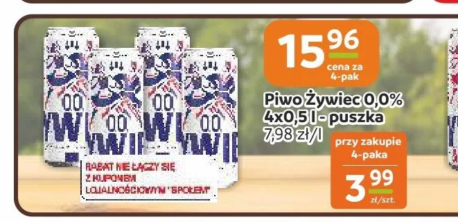 Piwo bezalkoholowe Żywiec Grejpfrut 4-pak promocja w Społem Częstochowa
