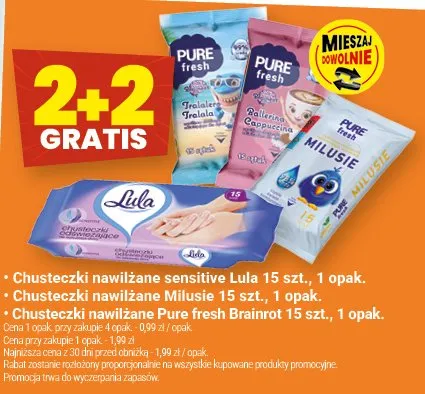 Chusteczki nawilżane sensitive Lula 15 szt., 1 opak. promocja w Twój Market