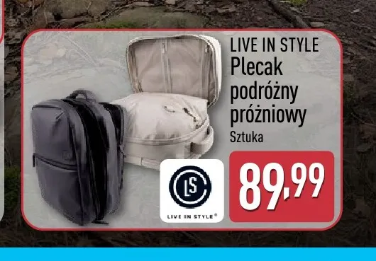 Plecak podróżny próżniowy Live in Style promocja w Aldi
