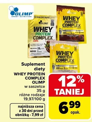 Suplement diety Whey Protein Complex w saszetkach promocja w Carrefour