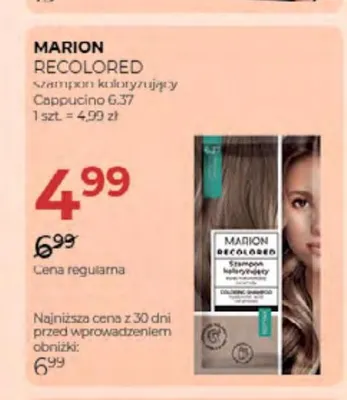Szampon koloryzujący Marion Recolored Cappucino 6,37 promocja w Drogerie Jawa