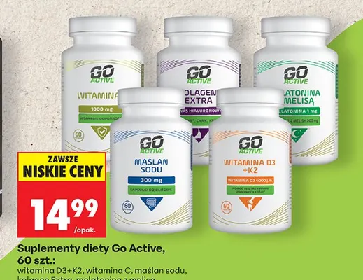 Suplement diety Go Active witamina D3+K2 promocja w Biedronka