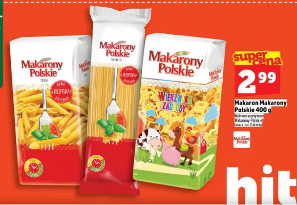 Makaron Zwierzątka z zagrody Makarony Polskie promocja w TOPAZ