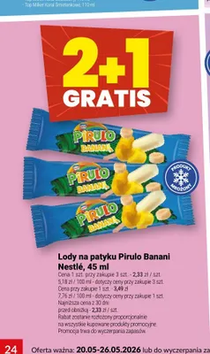 Lody na patyku Pirulo Banani Nestlé promocja w Twój Market