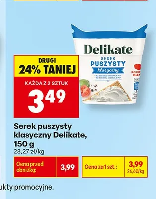 Serek puszysty klasyczny Delikate promocja w Biedronka