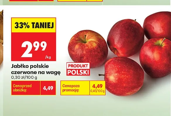 Jabłko polskie czerwone na wagę promocja w Biedronka