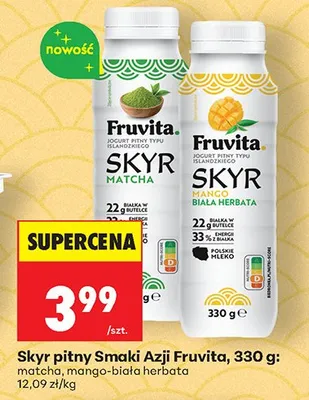 Skyr pitny Smaki Azji Fruvita. matcha promocja w Biedronka