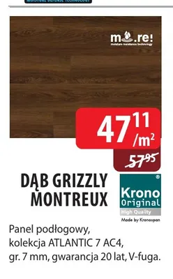 Panel podłogowy Dąb Grizzly Montreux Atlantic 7 Krono Original promocja w Dobre Dla Domu