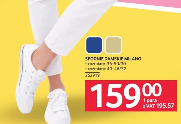 Spodnie damskie MILANO, rozmiary 36-50/30, rozmiary 40-46/32 promocja w Selgros
