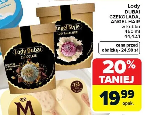 Lody czekolada Angel Hair w kubku promocja w Carrefour Market
