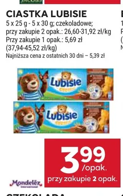 Ciastka czekoladowe Lubisie 5-pak promocja w Stokrotka