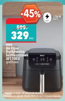 Air Fryer Frytkownica beztłuszczowa NINJA AF110EU grafitowa 1750W 4,7l promocja w Biedronka Home