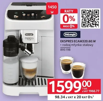 Ekspres ECAM320.60.W DeLonghi promocja w Selgros
