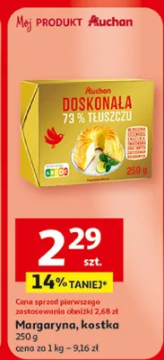 Margaryna kostka Auchan Doskonała 73% tłuszczu promocja w Auchan