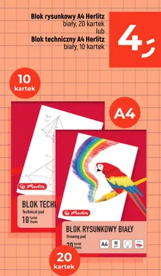 Blok techniczny biały A4 Herlitz 10 kartek promocja w Dealz
