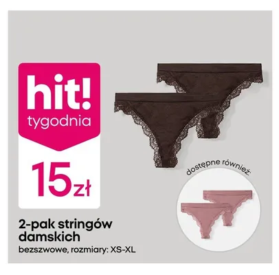 Stringi damskie 2-pak promocja w Pepco