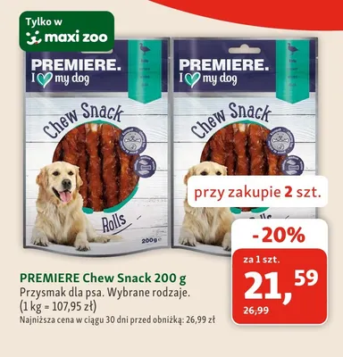 Przysmak dla psa Premiere Chew Snack promocja w MAXI ZOO