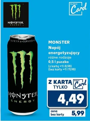 Napój energetyzujący różne rodzaje promocja w Kaufland