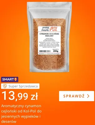 Aromatyczny cynamon cejloński mielony Kol-Pol promocja w Allegro