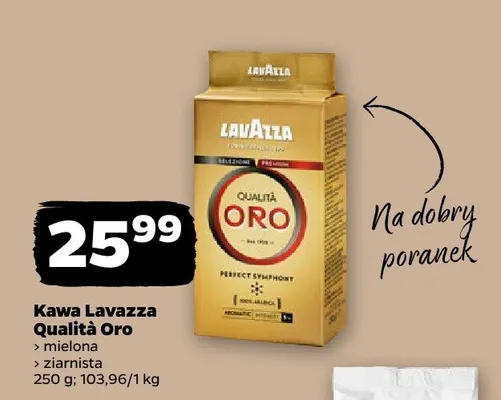 Kawa Qualità Oro ziarnista 250 g promocja w Netto