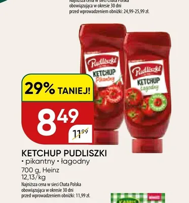 Ketchup Pudliszki łagodny promocja w Chata Polska