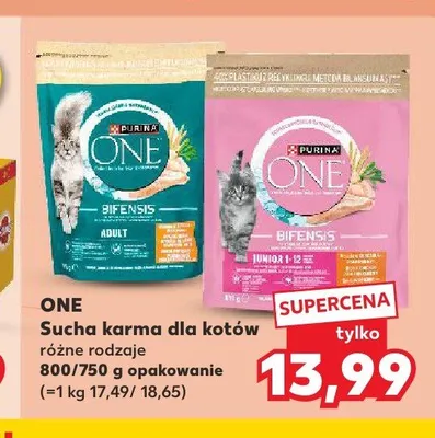 Sucha karma dla kotów Purina One Bifensis Junior promocja w Kaufland