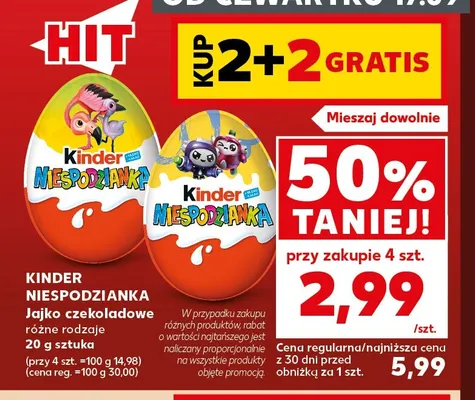 Jajko czekoladowe Kinder Niespodzianka promocja w Kaufland