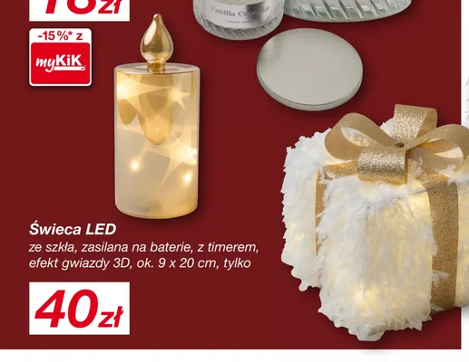Świeca LED ze szkła promocja w KiK