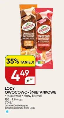 Lody owocowo-śmietankowe Hortex słony karmel promocja w Chata Polska