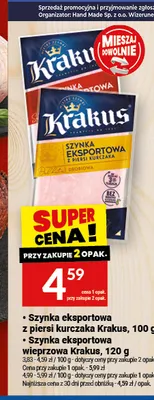 Szynka eksportowa z piersi kurczaka Krakus promocja w Twój Market