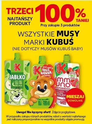 Sok owocowy lub owocowo-warzywny różne rodzaje promocja w Kaufland