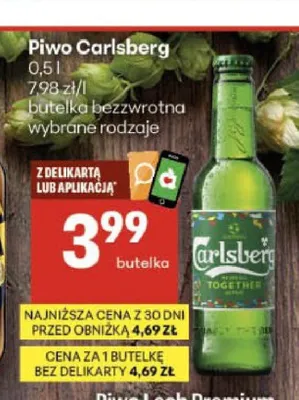 Piwo Carlsberg promocja w Delikatesy Centrum