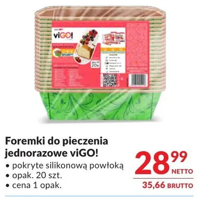 Foremki do pieczenia jednorazowe viGO! promocja w Makro